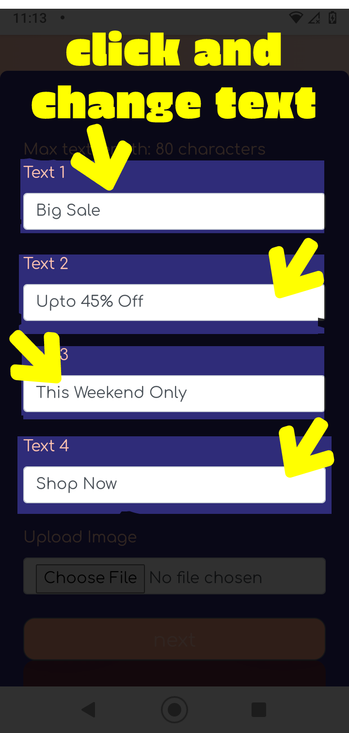 change text